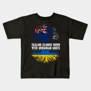 Falkland Islander Grown with Ukrainian Roots Flag Kids T-Shirt